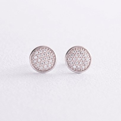 Золотые серьги - пусеты с бриллиантами 318491121