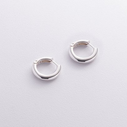 Серебряные серьги - кольца 123220 №4