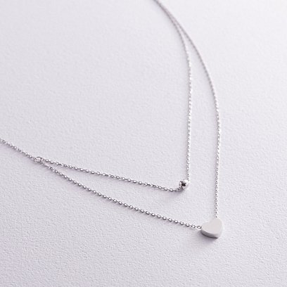 Подвійне золоте кольє "Кулька і серце" кол02279 №4