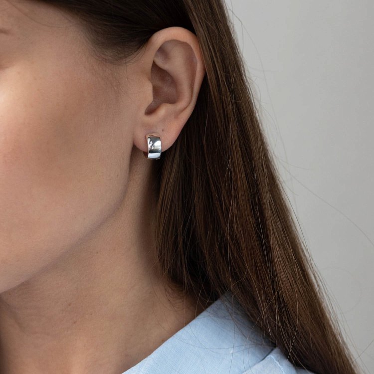 Серебряные серьги "Кольца" 122786 Серебряные серьги "Кольца" 122786 от ювелирного магазина Оникс