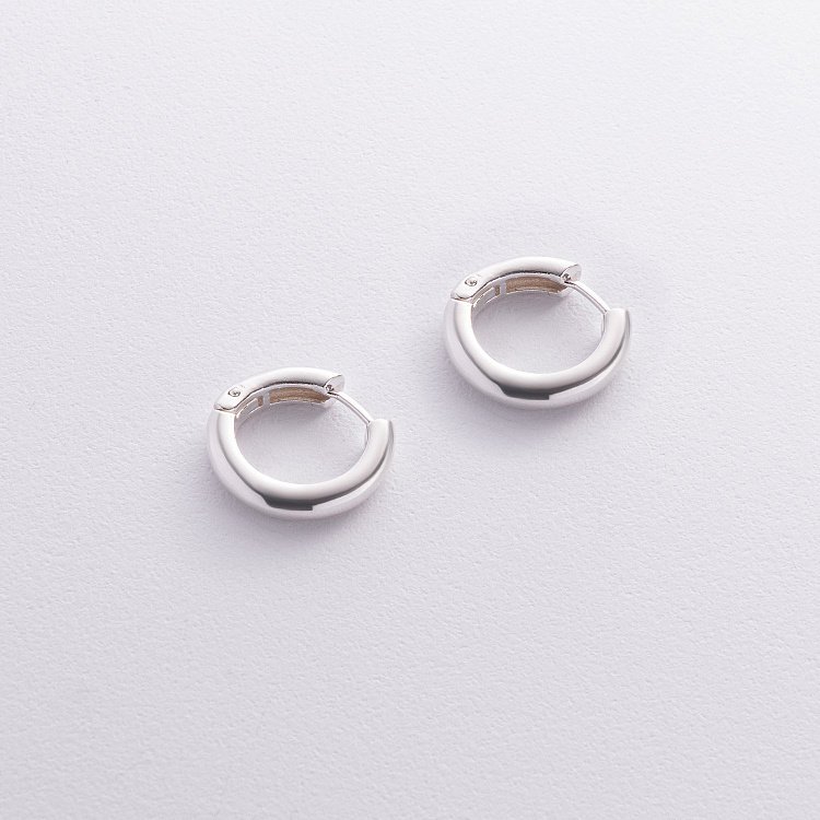 Серебряные серьги - кольца 123220 от ювелирного магазина Оникс - 10