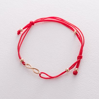 Браслет з червоною ниткою, знак - "Нескінченність" б02847