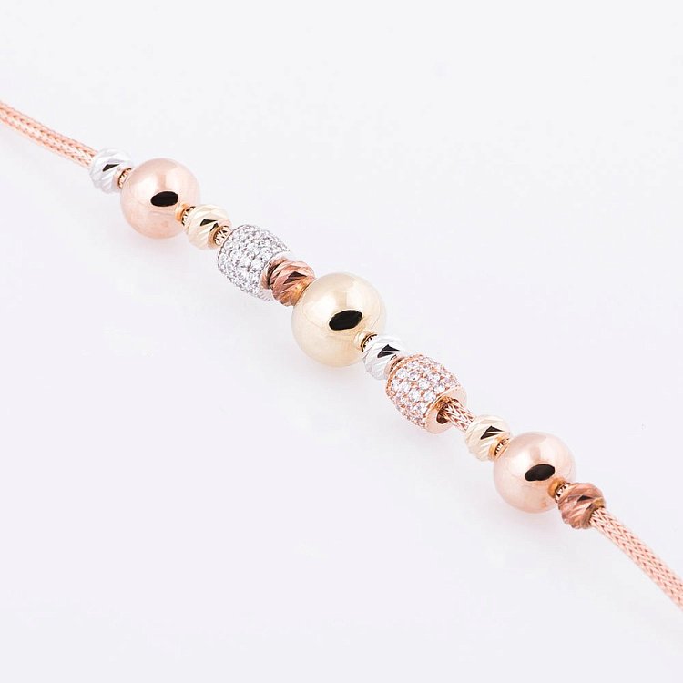 Золотий браслет з фіанітами б02503 від ювелірного магазину Онікс - 2