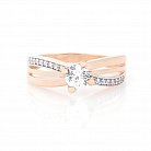 Золотое помолвочное кольцо с фианитами к03341 от ювелирного магазина Оникс - 2