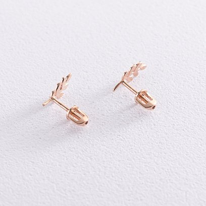 Золоті сережки - пусети "Гілочки" с07003 №2