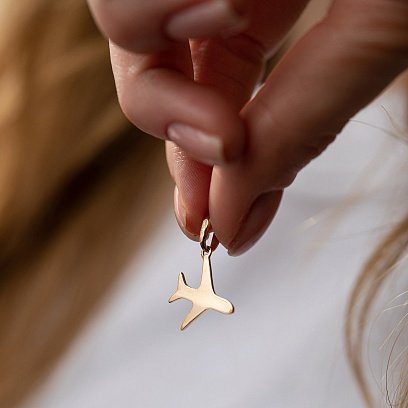 Золота підвіска "Літак" п02890 №4