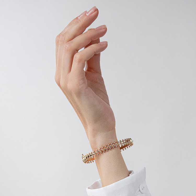 Жорсткий золотий браслет "Тереза" б05821 від ювелірного магазину Онікс - 3