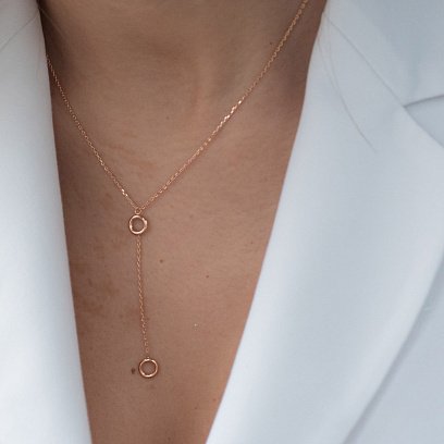 Кольє "Кружечки" в червоному золоті кол01838 №9