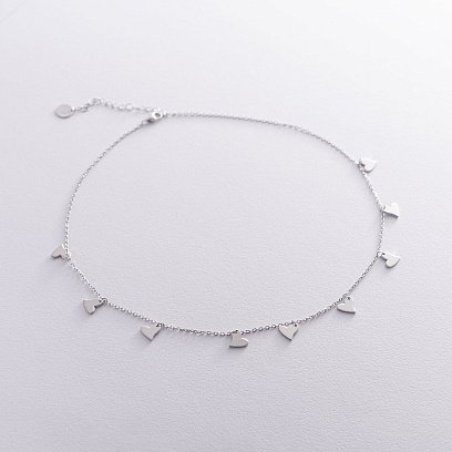 Срібне кольє "Сердечка" 18942 №2