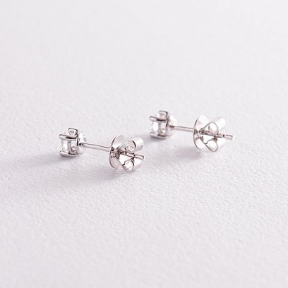 Золоті сережки - пусети з діамантами сб0385z №5