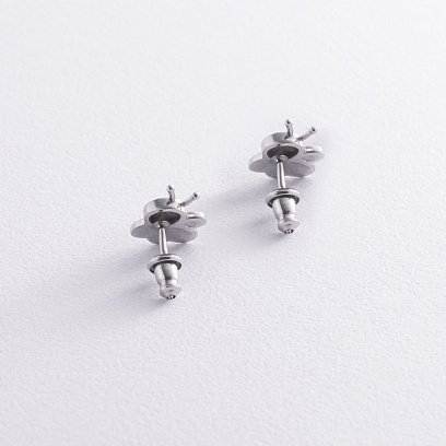 Дитячі сережки - пусети "Бджілки" у сріблі (емаль) 449 №4