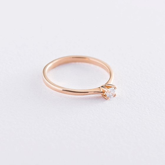 Золота заручальна каблучка (циркон Swarovski) к06224 №3