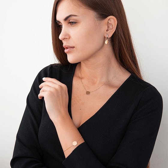 Сережки "Монетки" в жовтому золоті с07624 №5