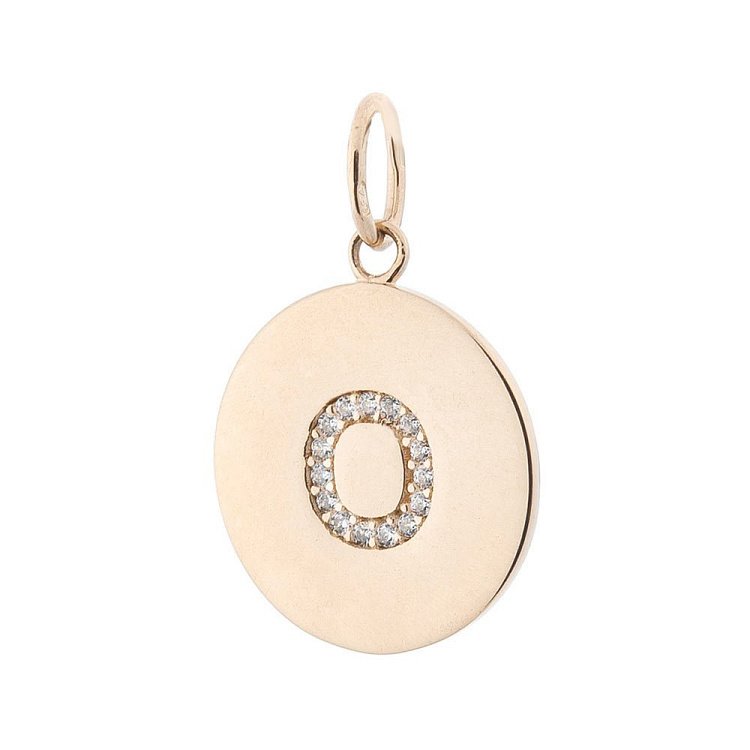 Золотая подвеска с буквой "О" (фианиты) п01546о от ювелирного магазина Оникс