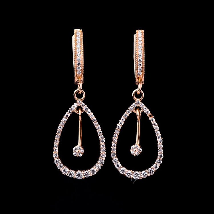 Сережки "Крапельки" (фіаніт) с01461 від ювелірного магазину Онікс