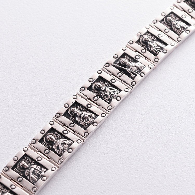 Православный серебряный браслет "Святые Мужи" 076 от ювелирного магазина Оникс - 7