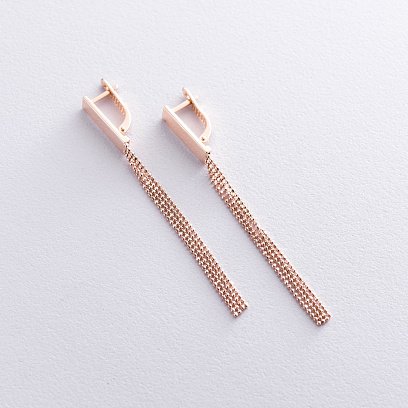 Серьги "Лаконичность" в красном золоте с06867