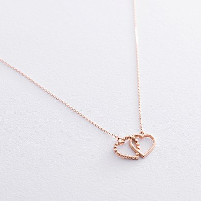 Золоте кольє "Закохані серця" кол01677