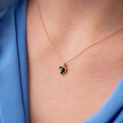 Золотое колье "Сердечко" с бриллиантами и перламутром колб0102sc №4