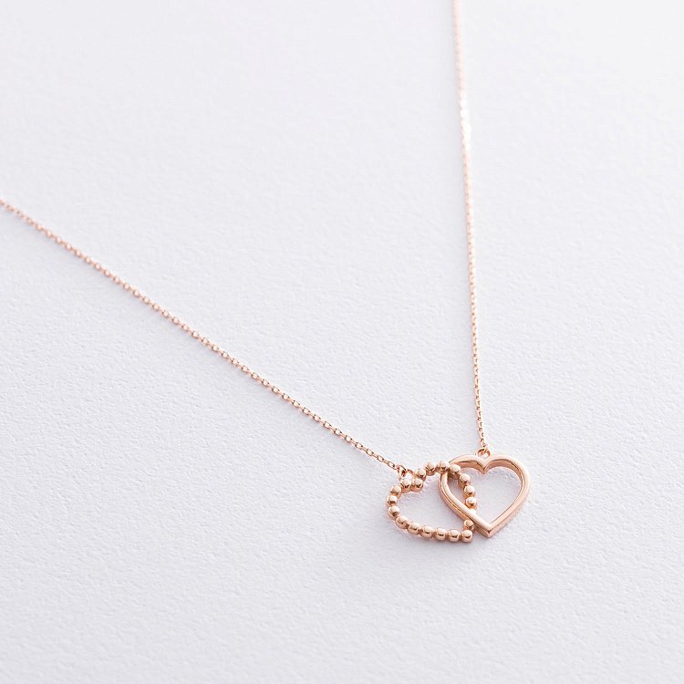 Золоте кольє "Закохані серця" кол01677 від ювелірного магазину Онікс