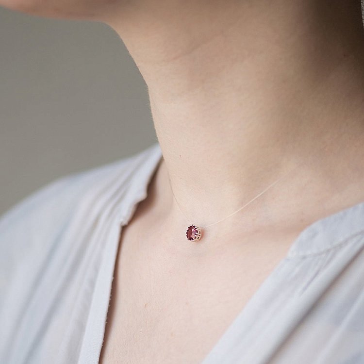 Камушек на леске (гранат, 6 мм) 18526 от ювелирного магазина Оникс - 1