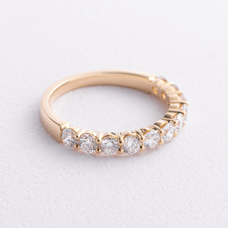 Золота каблучка з доріжкою діамантів кб0682ri від ювелірного магазину Онікс - 1