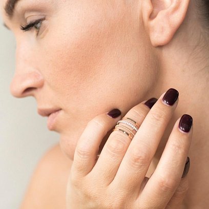 Золотое кольцо с фианитами к05245 №7