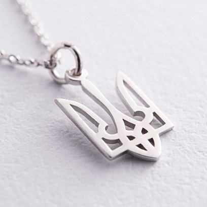 Кольє "Герб України - Тризуб" у сріблі 4056 №8