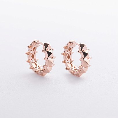 Серьги - кольца "Tamila" в красном золоте с09369