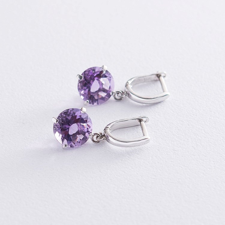 Золоті сережки "Захоплення" (аметист) с05291 від ювелірного магазину Онікс - 3