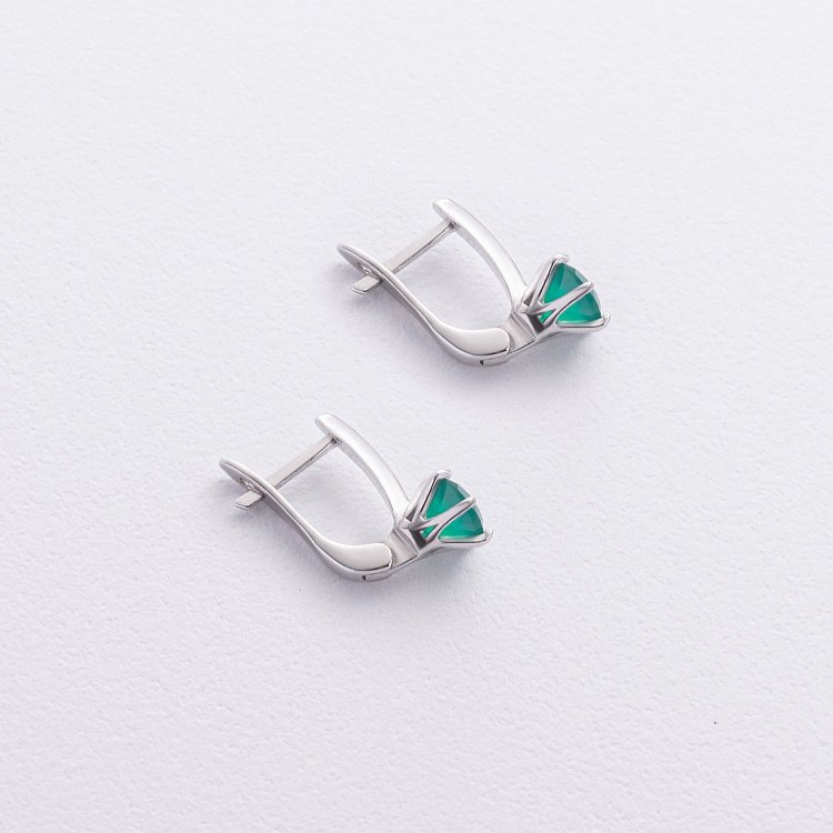 Серебряные серьги с агатом 22526/1p-GRAG от ювелирного магазина Оникс - 2