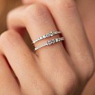 Двойное кольцо в белом золоте с бриллианты кб0466ca от ювелирного магазина Оникс - 4