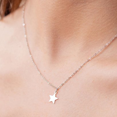 Срібне кольє "Зірочка" 181264 №4