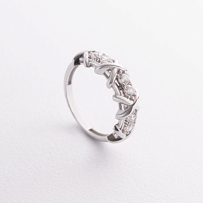 Кольцо "Rosie" с фианитами (белое золото) к08315