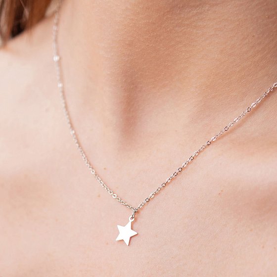 Срібне кольє "Зірочка" 181264 №4