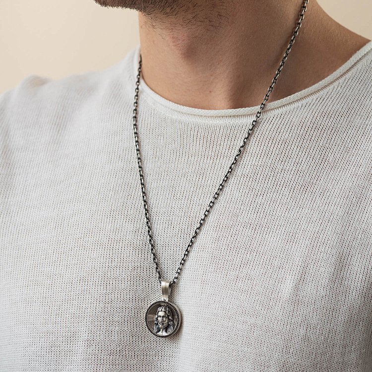 Серебряный кулон "Лик Иисуса Христа" 1150 от ювелирного магазина Оникс - 2