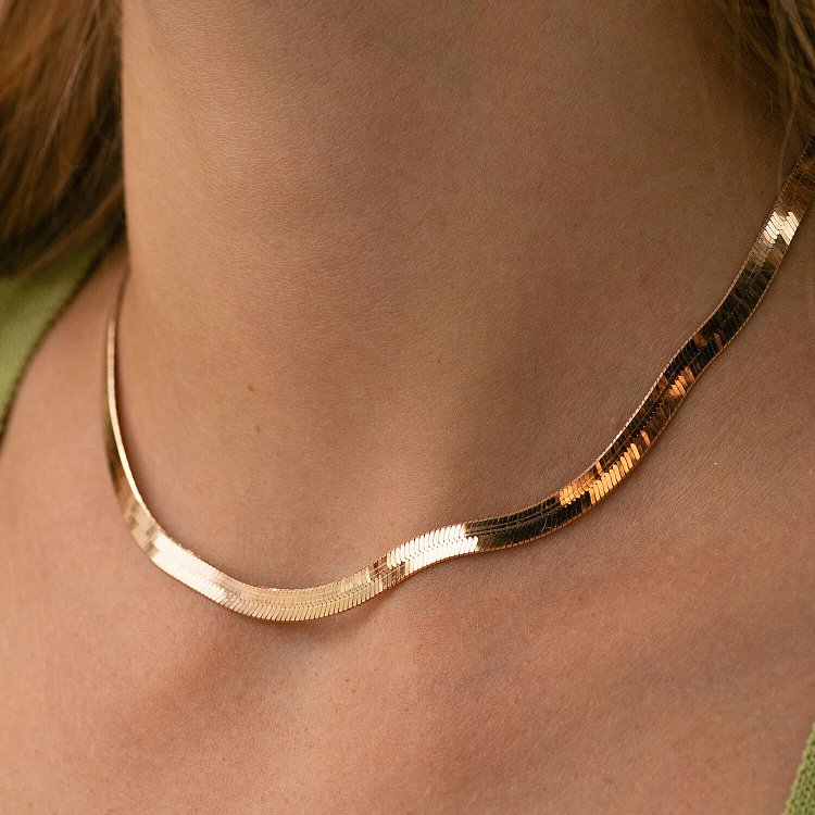 Кольє "Наомі" у червоному золоті (снейк) ц00514 від ювелірного магазину Онікс