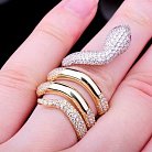 Золотое женское кольцо "Змея" к03300 от ювелирного магазина Оникс - 4