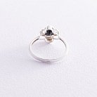 Серебряное кольцо "Клевер" с черным фианитом 112002 от ювелирного магазина Оникс - 2