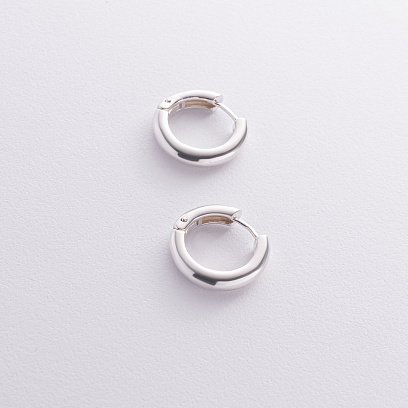 Серебряные серьги - кольца 123220 №2