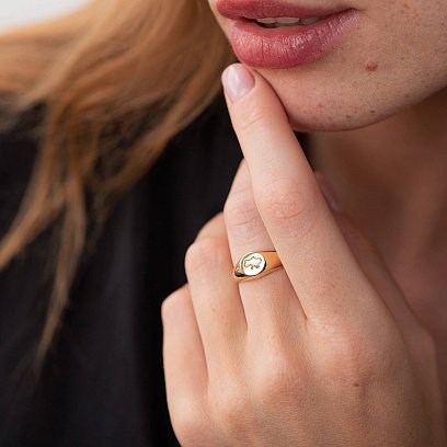 Печатка "Карта Украины" в желтом золоте к06720укр №2