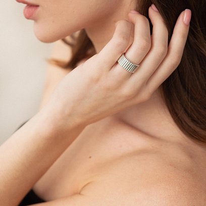 Широкое серебряное кольцо "Энид" 112693 №23