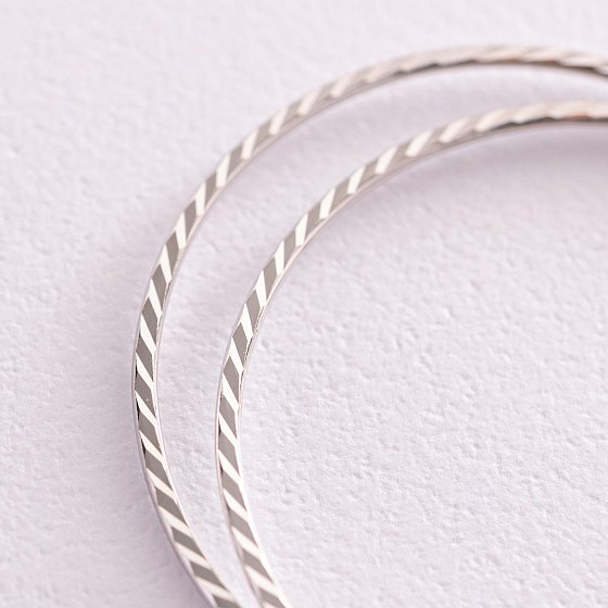 Серьги - кольца в белом золоте (3.8 см) с07796 №5