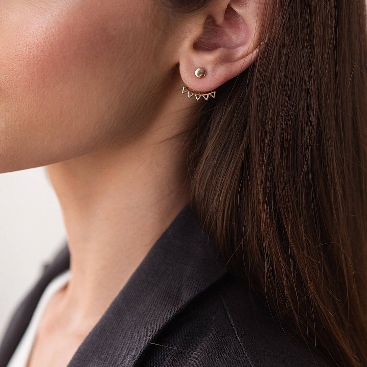 Сережки - джекети "Фріда" у червоному золоті с07954 від ювелірного магазину Онікс - 2