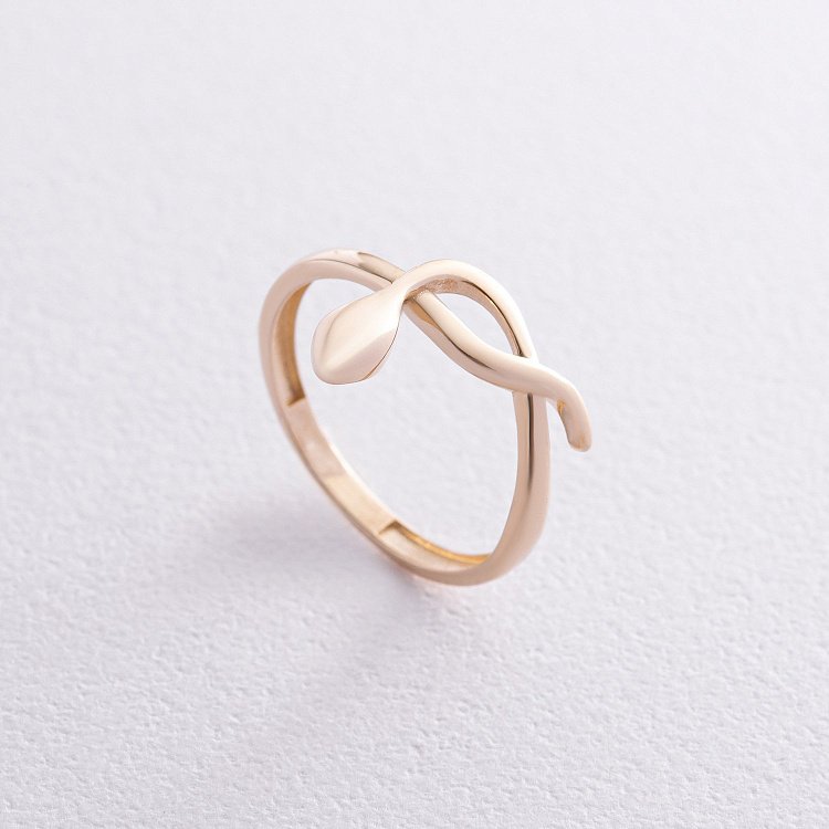 Каблучка "Змія" у жовтому золоті к07425 від ювелірного магазину Онікс