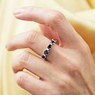 Срібна каблучка з сапфірами і фіанітами 1844/1p-HSPH от ювелирного магазина Оникс - 3