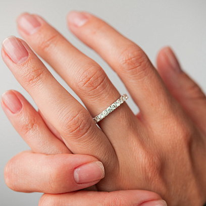 Золота каблучка з діамантами кб0656ca №3