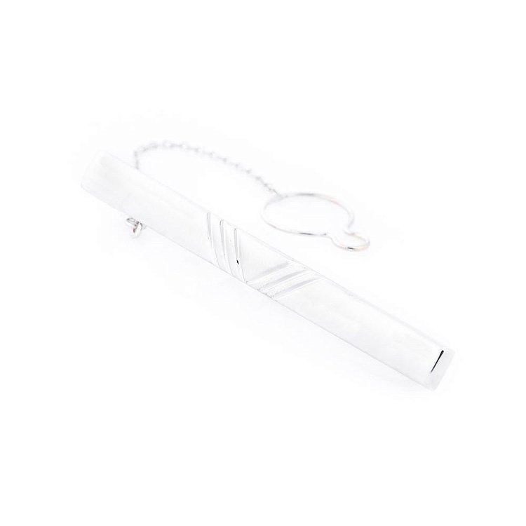 Затиск для краватки з білого золота заж00118 від ювелірного магазину Онікс - 2