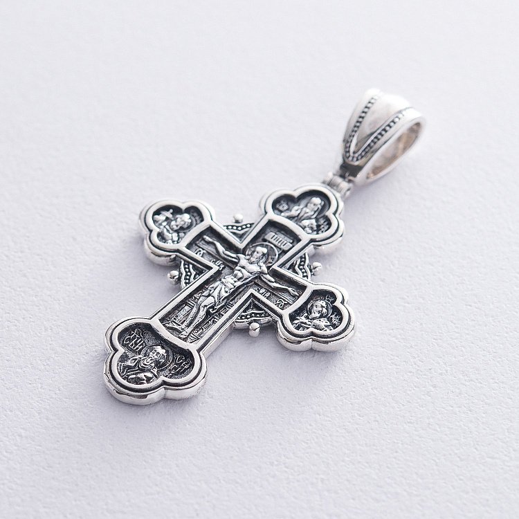 Православний хрест "Розп'яття Христове, Олександр Невський, Димитрій Донський, Сергій Радонезький. Архангел Михаїл" 132486 від ювелірного магазину Онікс