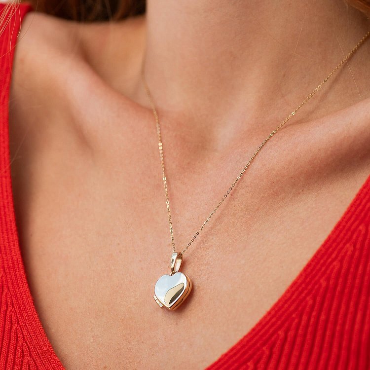 Золотой кулон для фотографии "Сердце" п02848 от ювелирного магазина Оникс - 8